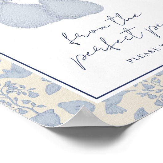 Dusty Blue Perfect Pear Brautparty Gefallen-Zeiche Poster (Ecke)