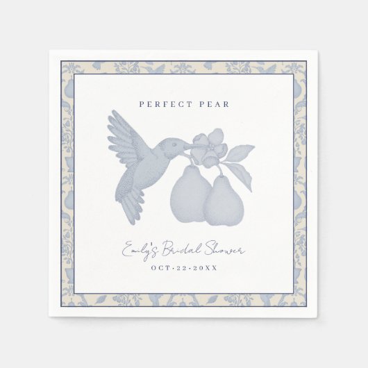 Dusty Blue Perfect Pear Brautparty Napkins Serviette (Vorderseite)