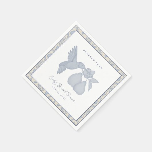Dusty Blue Perfect Pear Brautparty Napkins Serviette (Ecke)