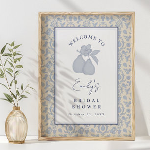 Dusty Blue Perfect Pear Brautparty Plakatzeichen Poster