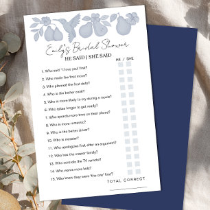 Dusty Blue Perfect Pear Brautparty sagte er