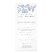 Dusty Blue Perfect Pear Bridal Luncheon Menü Card (Vorne)