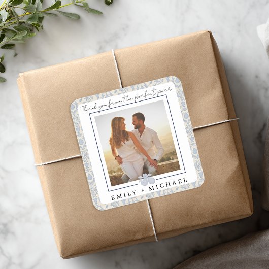 Dusty Blue Perfect Pear Foto Danke Sticker