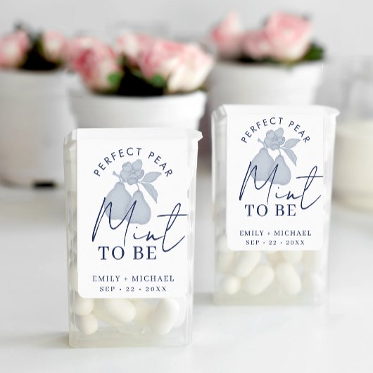 Dusty Blue Perfect Pear "Mint to Be" Gastgeschenk  Adressaufkleber