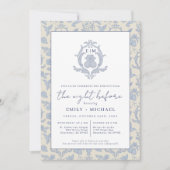 Dusty Blue Perfect Pear Night Before Dinner Einlad Einladung (Vorderseite)