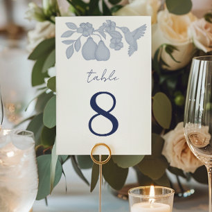 Dusty Blue Perfect Pear Wedding Tischnummer