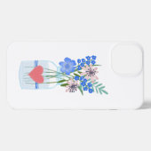 Dusty Blue Periwinkle Masons Jar iPhone Hülle (Rückseite (Horizontal))