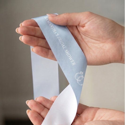Dusty Blue Personalisiert Brautparty Satinband