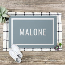 Dusty Blue Personalisiert Familienname Doormat