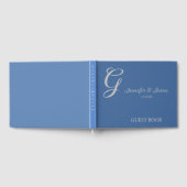 Dusty Blue Personalisiert Modern Wedding Guest Boo Gästebuch (Voll)