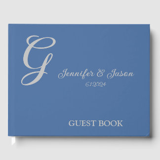 Dusty Blue Personalisiert Modern Wedding Guest Boo Gästebuch