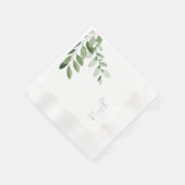 Dusty Blue Personalisiert Names White Wedding Serviette (Ecke)
