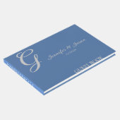 Dusty Blue Personalisiert Wedding Guest Book Gästebuch (Ecke)