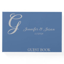 Dusty Blue Personalisiert Wedding Guest Book