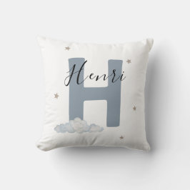 Dusty Blue Personalized Baby Name Pillow Custom Kissen
