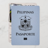 Dusty Blue Philippines Passport Save the Date (Vorne/Hinten)