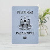 Dusty Blue Philippines Passport Save the Date (Stehend Vorderseite)