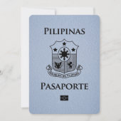 Dusty Blue Philippines Passport Save the Date (Vorderseite)