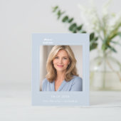 Dusty blue photo birthday invitation (Stehend Vorderseite)