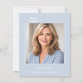 Dusty blue photo birthday invitation (Vorderseite)