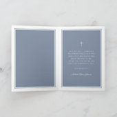 Dusty Blue Photo Boy First Communion Dankeskarte (Innenseite)