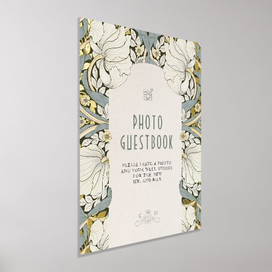 Dusty Blue Pimpernel Foto Gäestbook Signieren Vint Foliendrucke (Ablage )