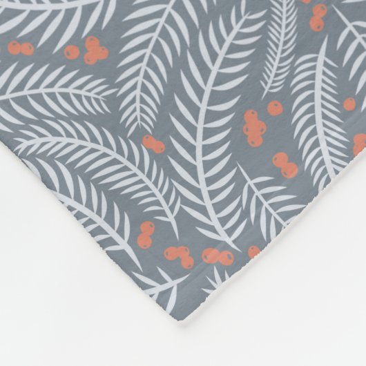 Dusty Blue Pine Tree Leaf Weihnachtsurlaub Fleecedecke (Ecke)