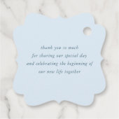 Dusty Blue Pink Blume Elegant Wedding Vielen Dank Geschenkanhänger (Rückseite)