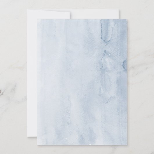 Dusty Blue Pink Blume Hochzeitvorbehaltenes Zeiche (Rückseite)