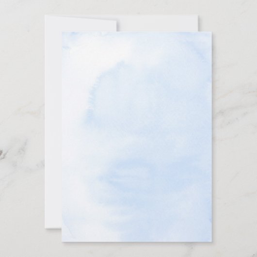 Dusty Blue Pink Blume Pampas Grass Baby Dusche Einladung (Rückseite)