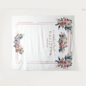 Dusty Blue Pink Blume Rose Gold Foto Stand Wandteppich (Vorderseite (Horizontal))