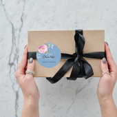 Dusty Blue Pink Blumeneukalyptus vielen Dank Runder Aufkleber