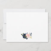Dusty Blue Pink Blush Floral Gold Hochzeit Dankeskarte (Rückseite)