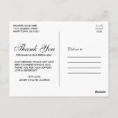 Dusty Blue Pink Blush Floral Wedding Vielen Dank Postkarte (Rückseite)