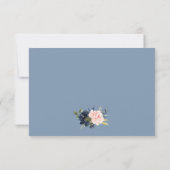 Dusty Blue Pink Floral Lights Wedding RSVP Karte (Rückseite)