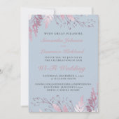 Dusty Blue Pink Floral Virtual Wedding Einladung (Vorderseite)