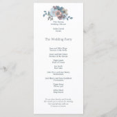 Dusty Blue Pink Florals Stilvolle Script Wedding Programm (Rückseite)