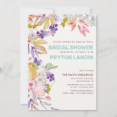 Dusty Blue Pink Frucht Blumengebäck Brautparty Einladung (Vorderseite)