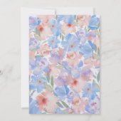 Dusty Blue Pink Watercolor Floral Wedding Inv Einladung (Rückseite)