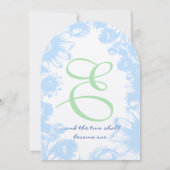 Dusty Blue & Pistachio Green Wedding Einladung (Rückseite)