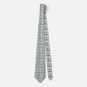 Dusty Blue Plaid Pattern Necktie Tie Krawatte (Vorderseite)