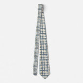 Dusty Blue Plaid Pattern Necktie Tie Krawatte (Rückseite)