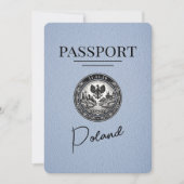 Dusty Blue Poland Passport Save the Date (Vorderseite)