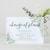 Dusty Blue Postpected Wedding Cards Einladung (Stehend Vorderseite)