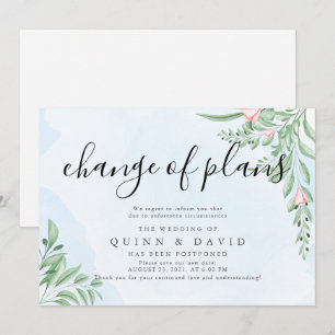 Dusty Blue Postpected Wedding Cards Einladung