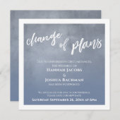 Dusty Blue Postponed Wedding Change of Plans Card Einladung (Vorne/Hinten)