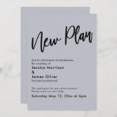Dusty Blue Postponed Wedding New Plan Update Card Einladung (Vorne/Hinten)