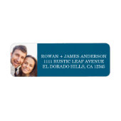 Dusty Blue Pressed Blume Boho Wedding Label (Vorne)