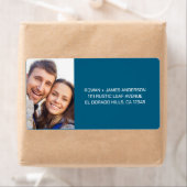 Dusty Blue Pressed Blume Boho Wedding Label (Insitu)