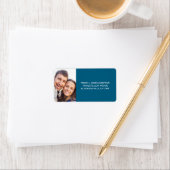 Dusty Blue Pressed Blume Boho Wedding Label Adressaufkleber (Insitu)